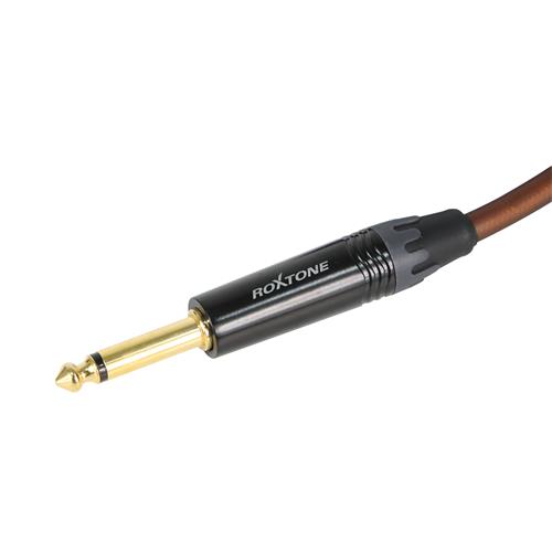CABLE PARA INSTRUMENTO 1 PLUG 6.3MN X LADO TRANSPARENTE CAFE 9MT (TBN)