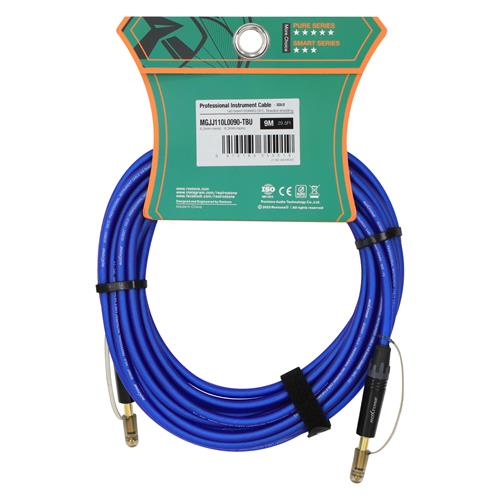 CABLE PARA INSTRUMENTO 1 PLUG 6.3MN X LADO TRANSPARENTE AZUL 9MT (TBU)