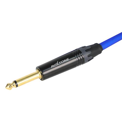 CABLE PARA INSTRUMENTO 1 PLUG 6.3MN X LADO TRANSPARENTE AZUL 9MT (TBU)