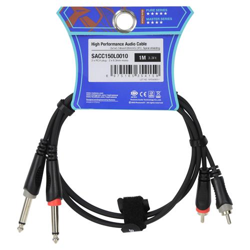 CABLE AUDIO 2 PLUG RCA X 2 PLUG 6.3 MN 1MT