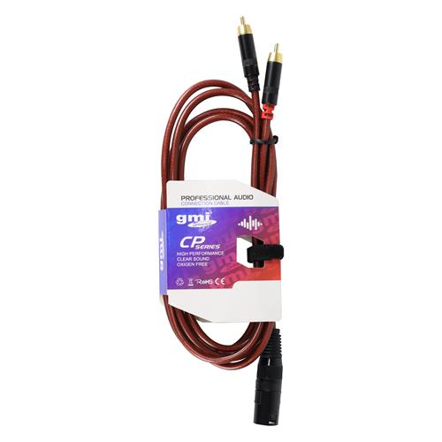 CABLE AUDIO 2 PLUG RCA X 1 PLUG XLR 2MT