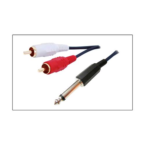 CABLE AUDIO 2 PLUG RCA X 1 PLUG 6.3 MN 1.5MT S-GRU