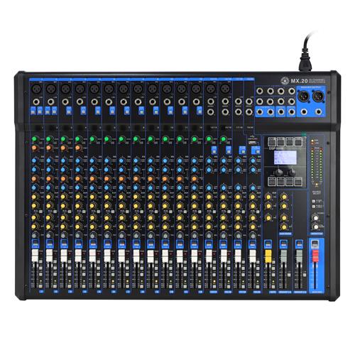 CONSOLA PASIVA MX-SERIE 20 CANALES CON DSP/USB/BT