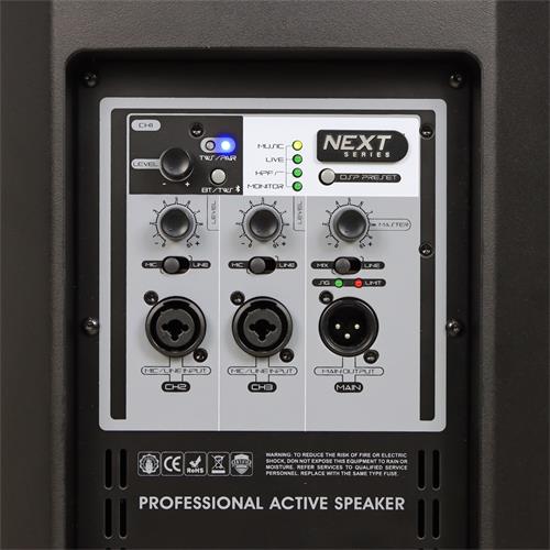 CAJA ACTIVA NEXT-SERIE CON DSP/BLT 15 PULG. 1800W - DESC