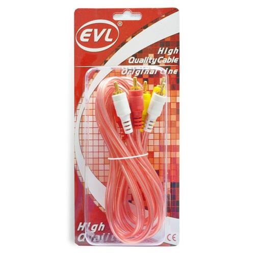 CABLE DVD 3 PLUG RCA X 3 PLUG RCA 1.8MT TRANSP.
