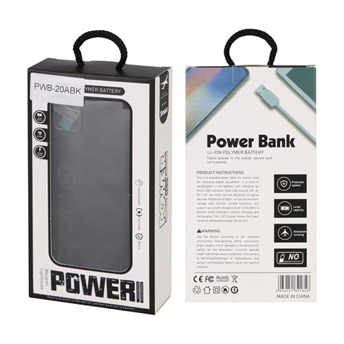 CARGADOR PORTATIL POWERBANK 20000MAH 22.5W/CARGA RAPIDA