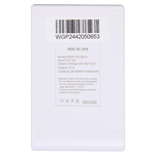 UPS MINI SALIDA DC 9V/12V/USB 10400MAH - DESC
