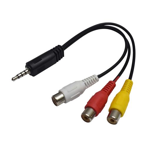 CABLE AUDIO/VIDEO 1 PLUG 3.5 ST X 3 RCA CORTO