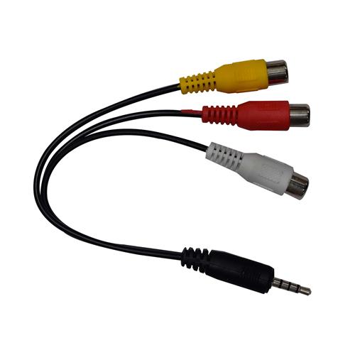 CABLE AUDIO/VIDEO 1 PLUG 3.5 ST X 3 RCA CORTO