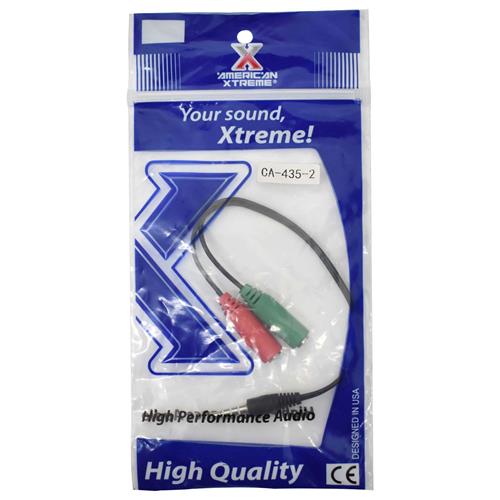 CABLE SEPARADOR AUDIFONO/MIC 2 JACK 3.5 X 1 PLUG 3.5 0.2M