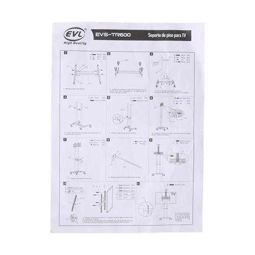 SOPORTE DE PISO PARA TV 32-75 PULGADAS /88 LBS/AJUSTABLE ±15° CON RUEDAS