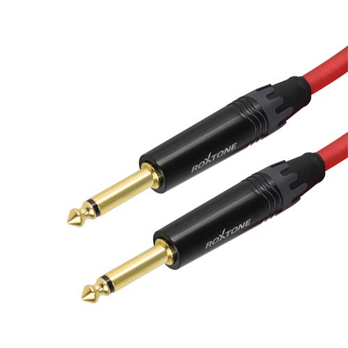 CABLE PARA INSTRUMENTO 1 PLUG 6.3MN X LADO TRANSPARENTE ROJO 6MT