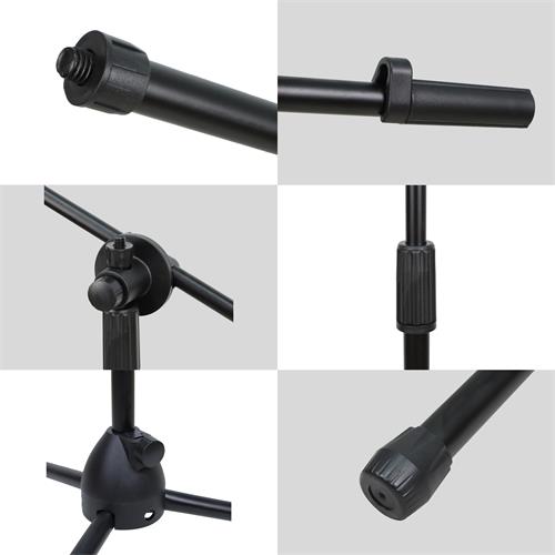 PEDESTAL PARA MICROFONO NEGRO CON BOOM
