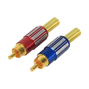 PLUG RCA METALICO TIPO LUJO DORADO R/N