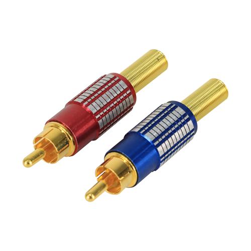 PLUG RCA METALICO TIPO LUJO DORADO R/N