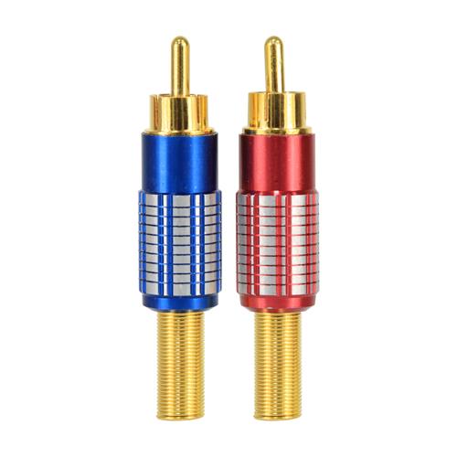PLUG RCA METALICO TIPO LUJO DORADO R/A