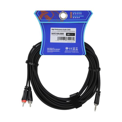 CABLE DISCMAN 2 PLUG RCA X 1 PLUG 3.5 ST 6MT