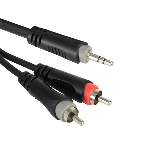 CABLE DISCMAN 2 PLUG RCA X 1 PLUG 3.5 ST 6MT