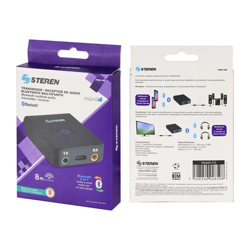 RECEPTOR/TRANSMISOR DE AUDIO BLUETOOTH MULTIPUNTO RECARGABLE - CLA