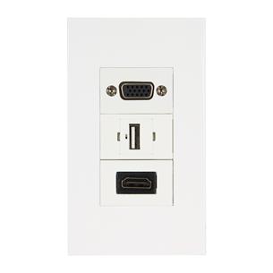 PLACA DE PARED C/USB/VGA/HDMI - FACEPLATE