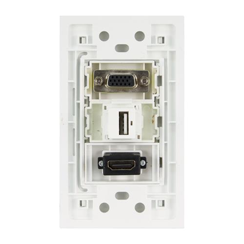 PLACA DE PARED CON USB/VGA/HDMI (FACEPLATE)