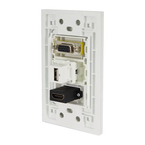 PLACA DE PARED CON USB/VGA/HDMI (FACEPLATE)
