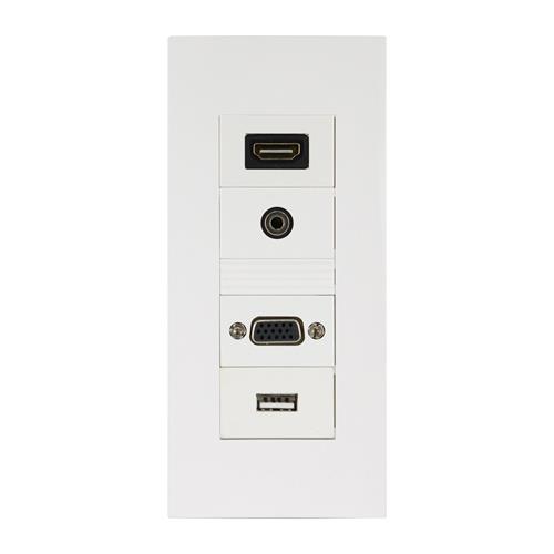 PLACA DE PARED C/USB/VGA/3.5/HDMI - FACEPLATE