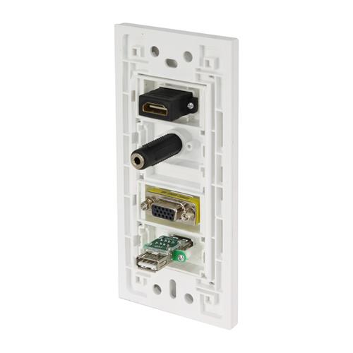 PLACA DE PARED CON USB/VGA/3.5/HDMI (FACEPLATE) - LIQUIDACION