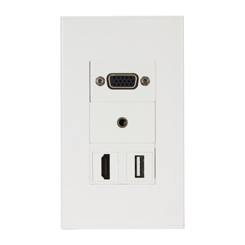 PLACA DE PARED CON/VGA/USB/3.5/HDMI (FACEPLATE)