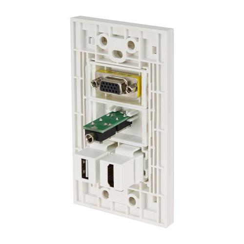 PLACA DE PARED CON/VGA/USB/3.5/HDMI (FACEPLATE)