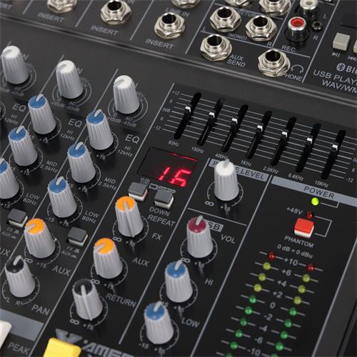 CONSOLA PASIVA 12 CANALES CON USB/BLUETOOTH/EQ/FX