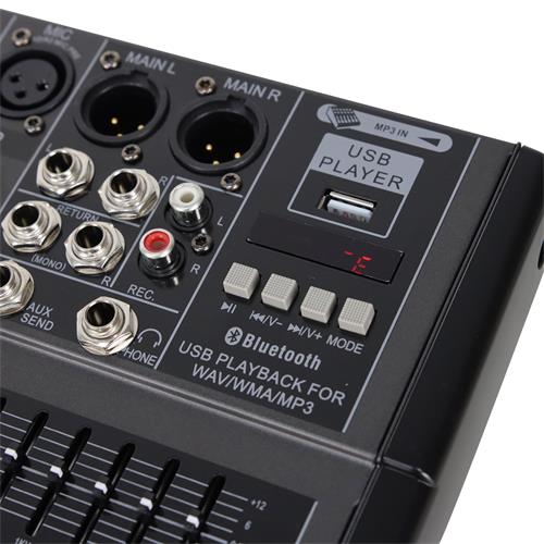 CONSOLA PASIVA 12 CANALES CON USB/BLUETOOTH/EQ/FX