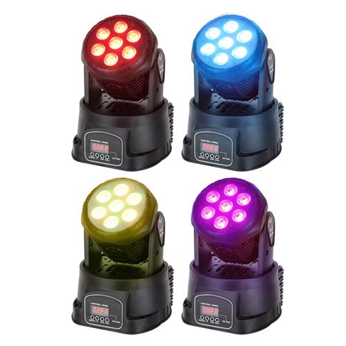 LUZ LED MINI ROBOTICA 7X10W/4 EN 1 RGB+UV