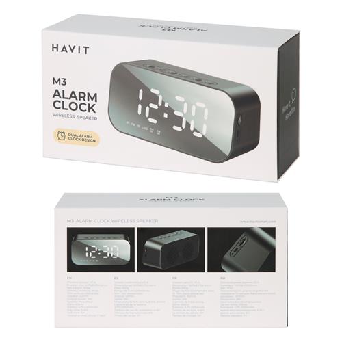 PARLANTE MP3 PORTATIL/RELOJ/ALARMA/TF/FM/BLUETOOTH NEGRO - DESC