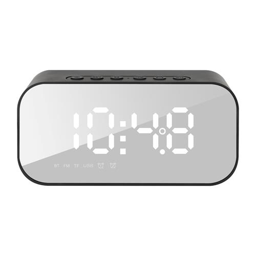 PARLANTE MP3 PORTATIL/RELOJ/ALARMA/TF/FM/BLUETOOTH NEGRO - DESC