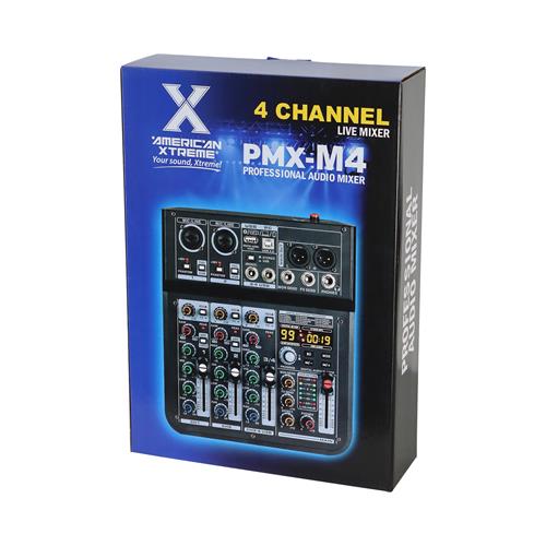 CONSOLA PASIVA 4 CANALES CON USB/BLUETOOTH/FX/PC LINK