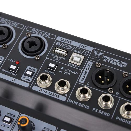 CONSOLA PASIVA 4 CANALES CON USB/BLUETOOTH/FX/PC LINK