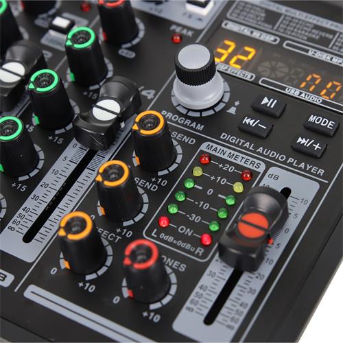 CONSOLA PASIVA 4 CANALES CON USB/BLUETOOTH/FX/PC LINK