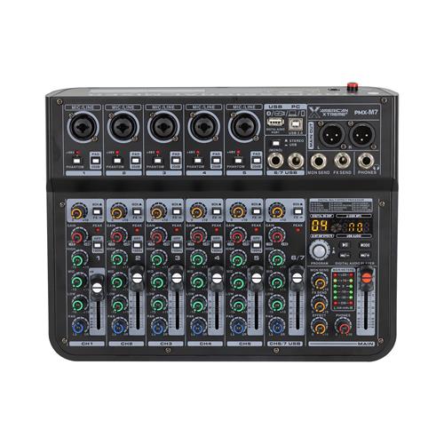 CONSOLA PASIVA 7 CANALES CON USB/BLUETOOTH/FX/PC LINK