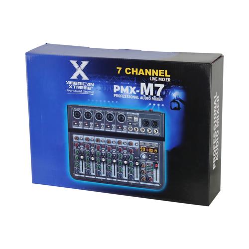 CONSOLA PASIVA 7 CANALES CON USB/BLUETOOTH/FX/PC LINK
