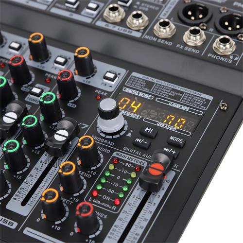 CONSOLA PASIVA 7 CANALES CON USB/BLUETOOTH/FX/PC LINK