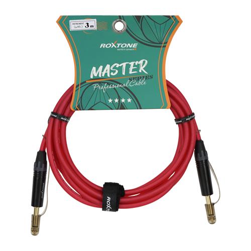 CABLE PARA INSTRUMENTO 1 PLUG 6.3MN X LADO TRANSPARENTE ROJO 3MT
