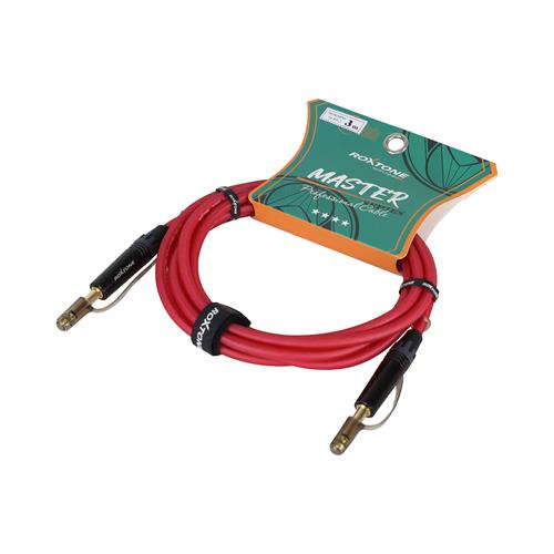 CABLE PARA INSTRUMENTO 1 PLUG 6.3MN X LADO TRANSPARENTE ROJO 3MT