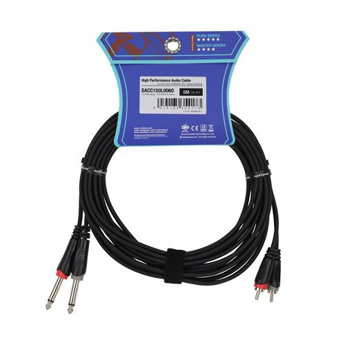 CABLE AUDIO 2 PLUG RCA X 2 PLUG 6.3 MN 6MT - DESC