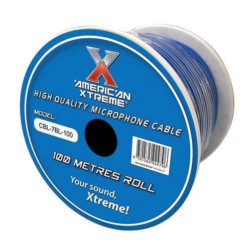 CABLE PARA MICROFONO STEREO X ROLLO (100MT) AZUL - DESC