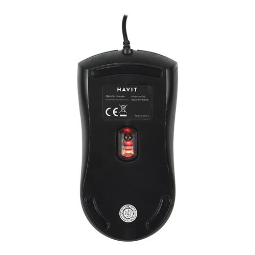 MOUSE USB 4 BOTONES CON LUZ LED GAMER NEGRO