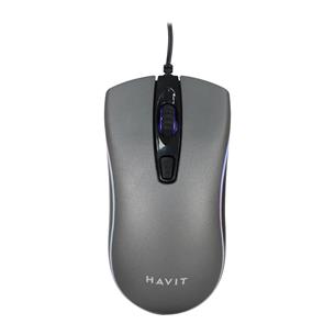 MOUSE USB 4 BOTONES CON LUZ LED GAMER GRIS
