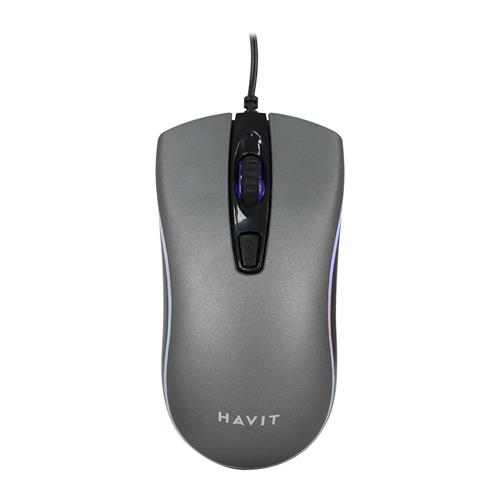 MOUSE USB 4 BOTONES CON LUZ LED GAMER GRIS