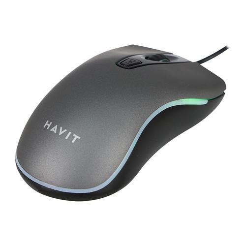 MOUSE USB 4 BOTONES CON LUZ LED GAMER GRIS