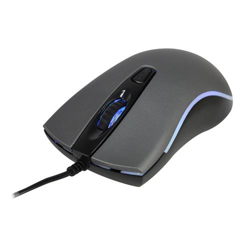 MOUSE USB 4 BOTONES CON LUZ LED GAMER GRIS
